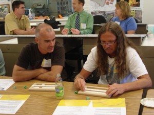 Teachers play Fraction Contraption at Sierra STEM Academy 